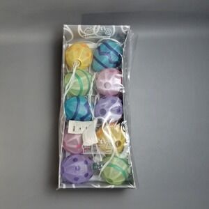 Department 56 Easter Egg String Of Lights Paper Egg Lanterns Set of 10 USED READ
